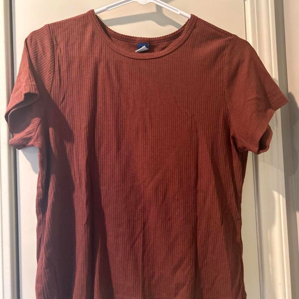 Old-navy Women's Burgundy and Orange Crop-top